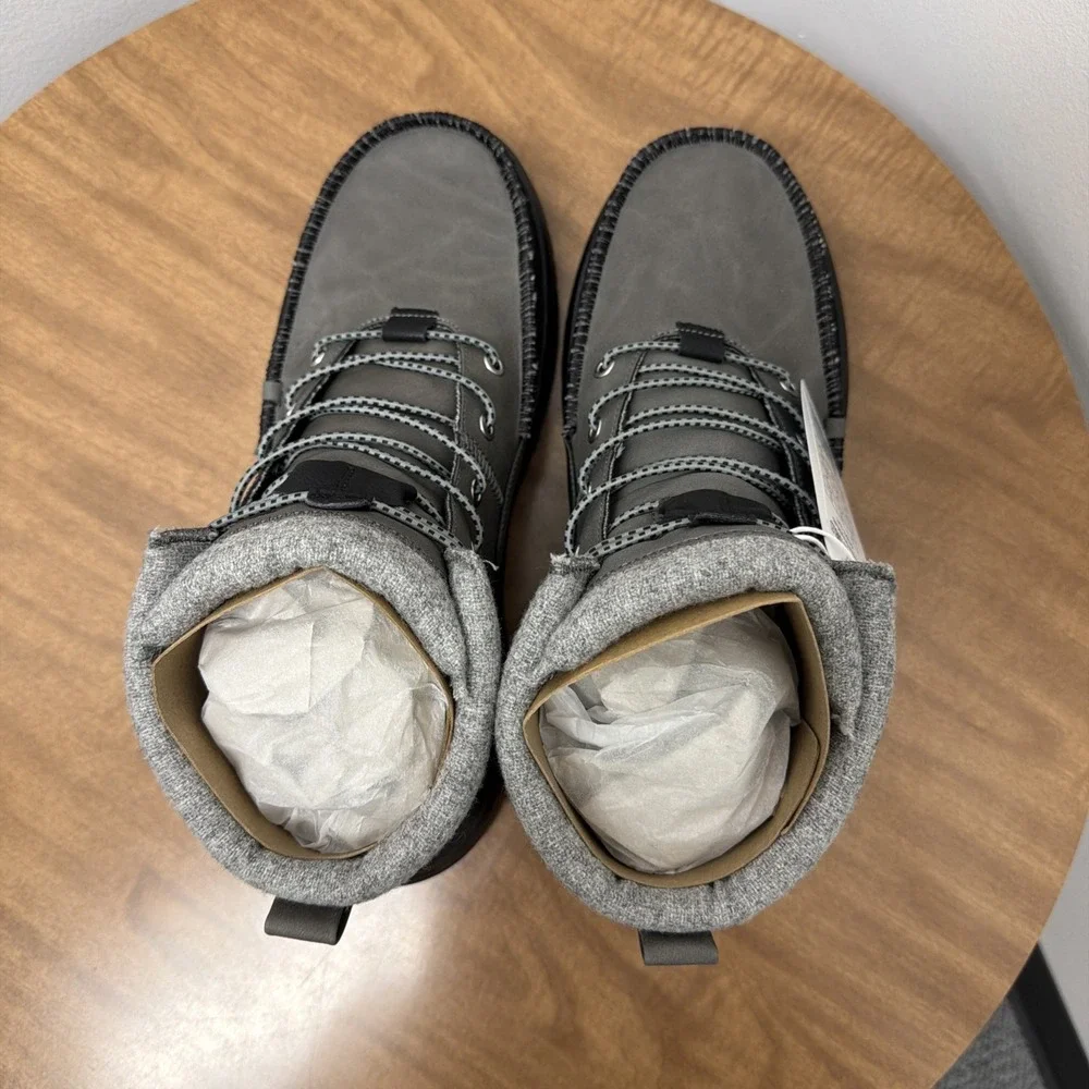 Hey Dude Men's Bradley Classic Tumbled Granite/gray Size 11 lightweight wool